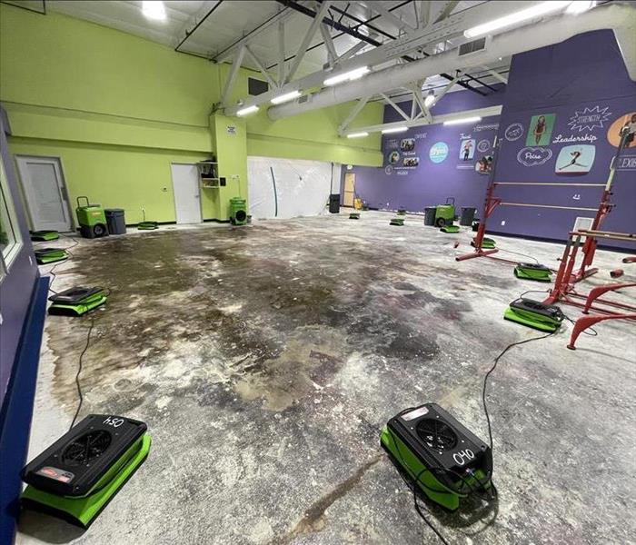 Water damage at a gym in Millbrae.