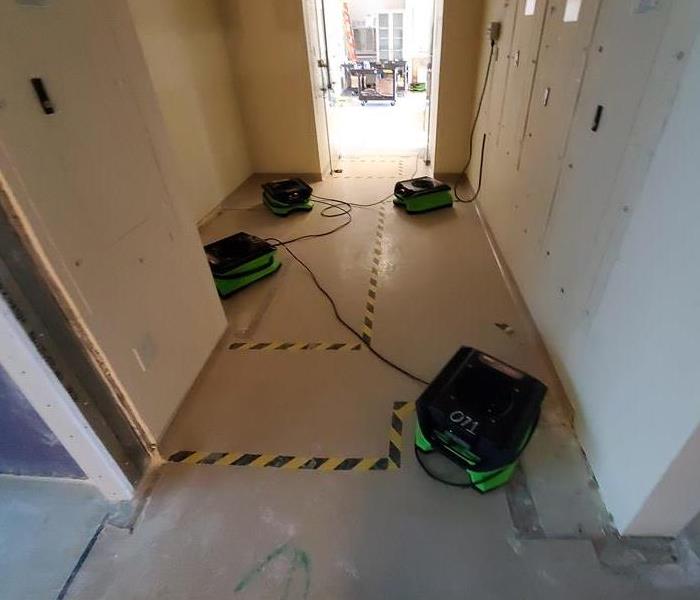 Air movers in hallway